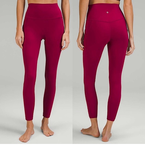 Lululemon Align High Rise Pants Leggings With Pockets Pomegranate red pink - Picture 1 of 10